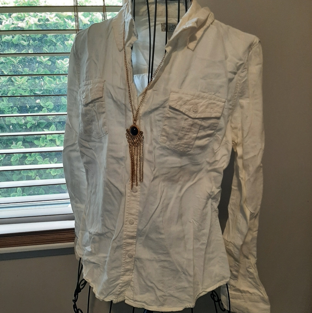 White button-down shirt